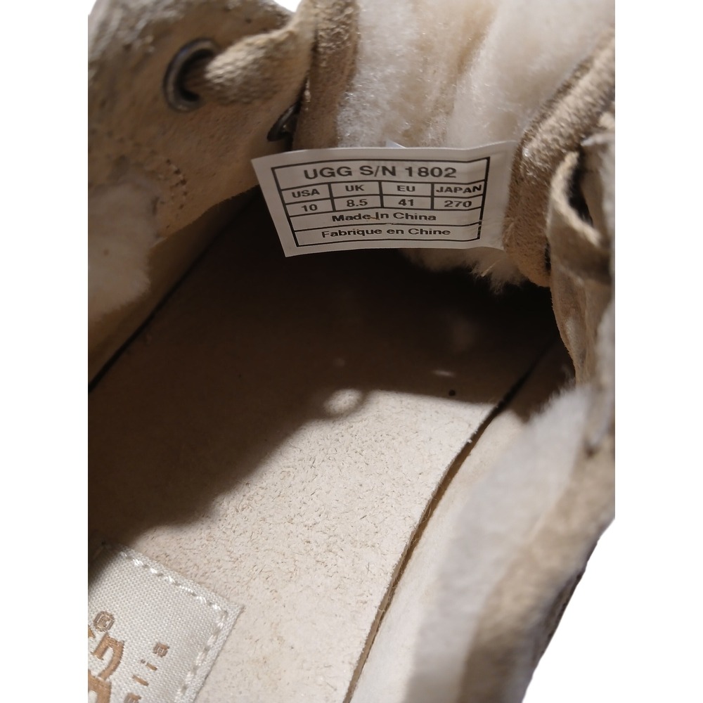 UGG Australia Womens Sneakers Shoes Brown Suede Embossed Logo Comfort Size 10‎ - Picture 7 of 9